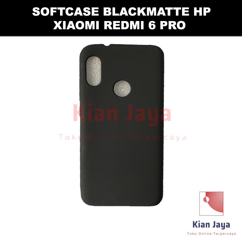 Softcase Blackmatte Handphone Xiaomi Redmi 6 Pro Antishock, Casehp, Siliconcase, Slim Design