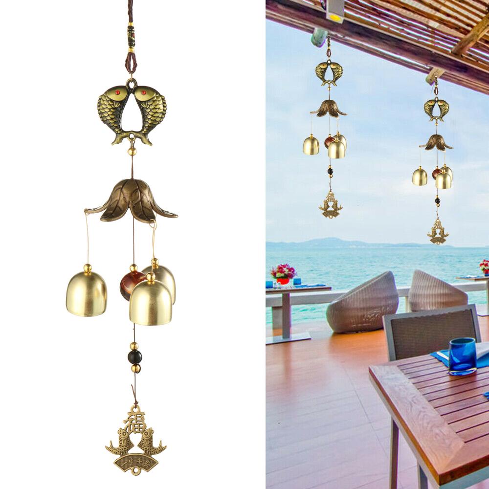 Suyo Retro Metal Wind Chime Gaya China Balkon Jendela Merak Kylin Tower Keberuntungan Charms