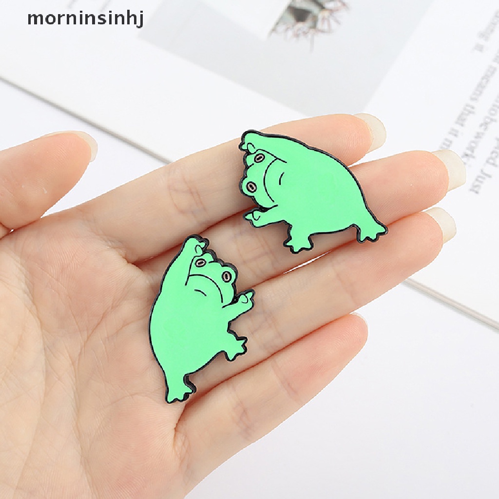 Mor Bros Pin Enamel Bentuk Kodok Lucu Untuk Aksesoris Fashion Wanita