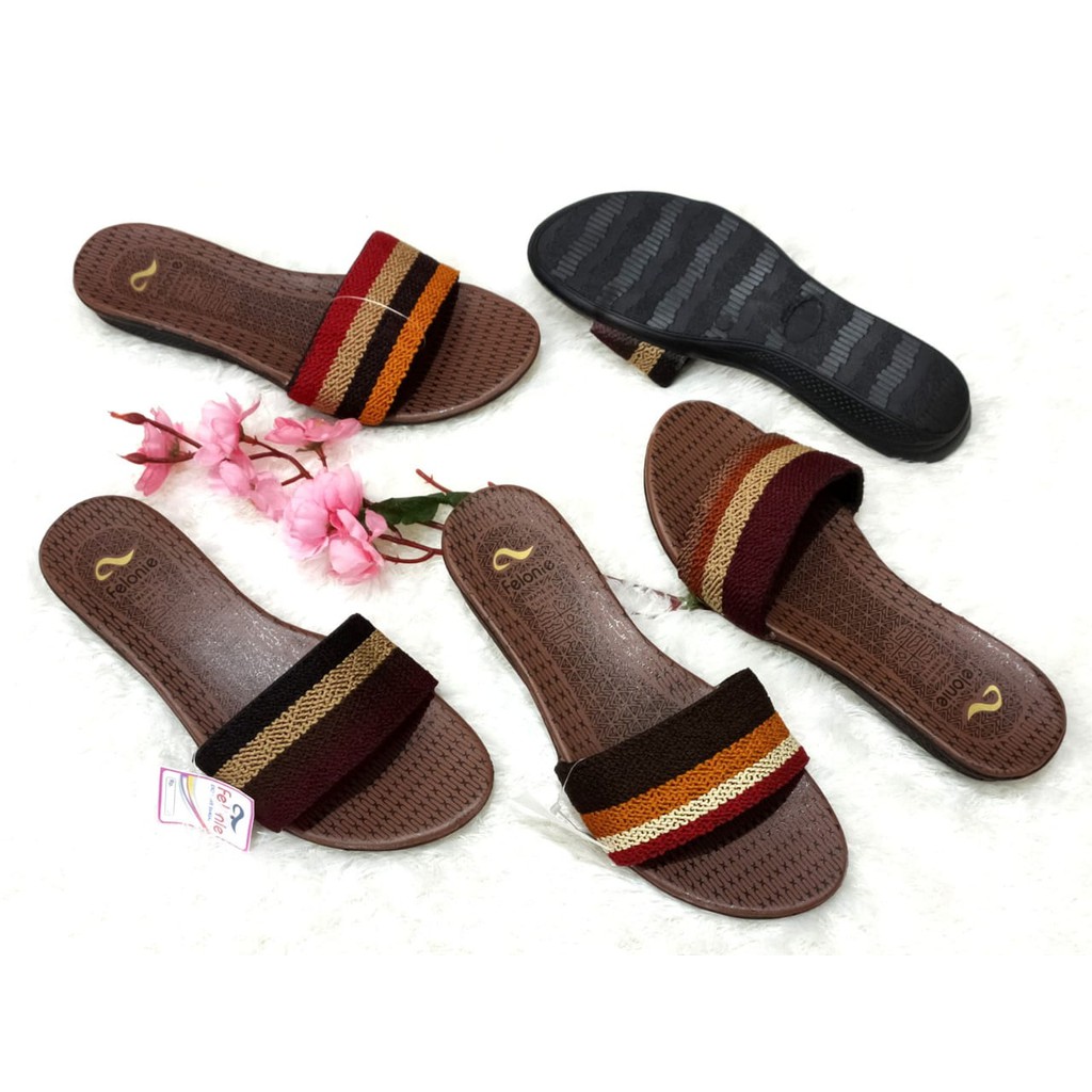 sandal wanita murah selop ( Felonie MRA 01 4 warna + DH 02 ) turki rajut terbaru