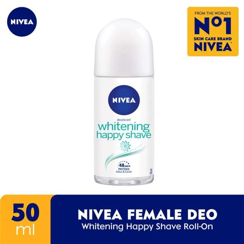 NIVEA DEODORANT WHITENING HAPPY SHAVE ROLL ON 50ML