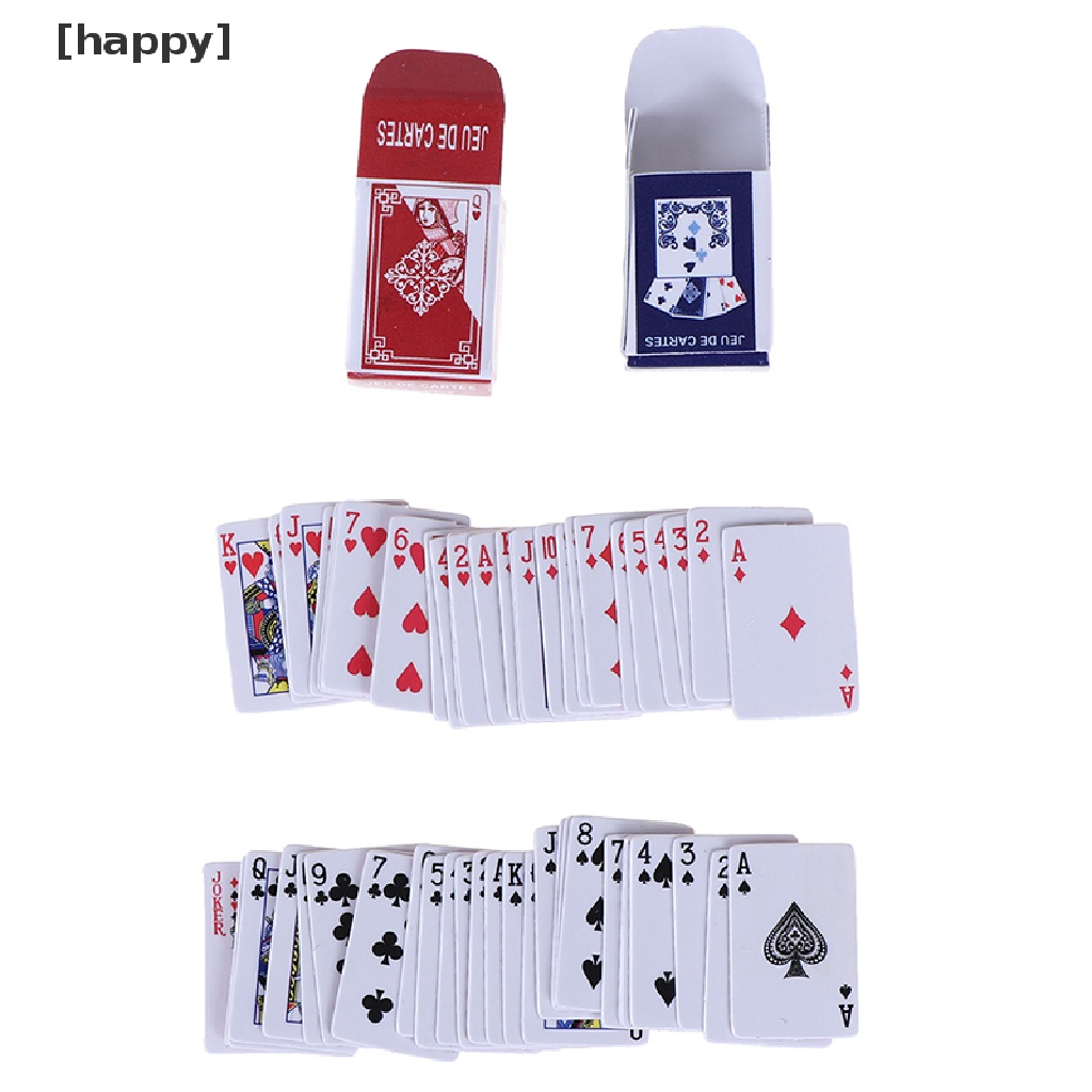 Ha Mainan Miniatur Kartu Poker Skala 1: 12 Untuk Aksesoris Rumah Boneka