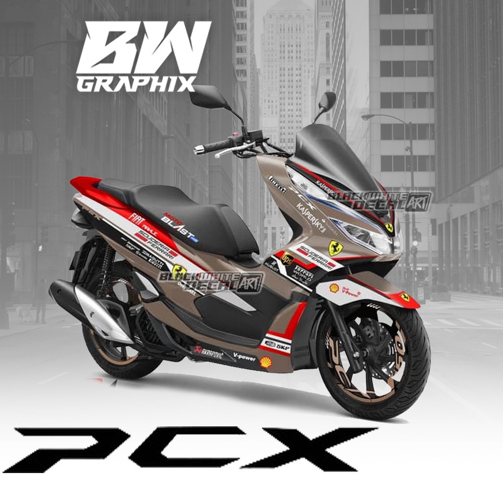 Decal / Dekal PCX SILVER RED COMBINATION 198-1 Stiker / sticker