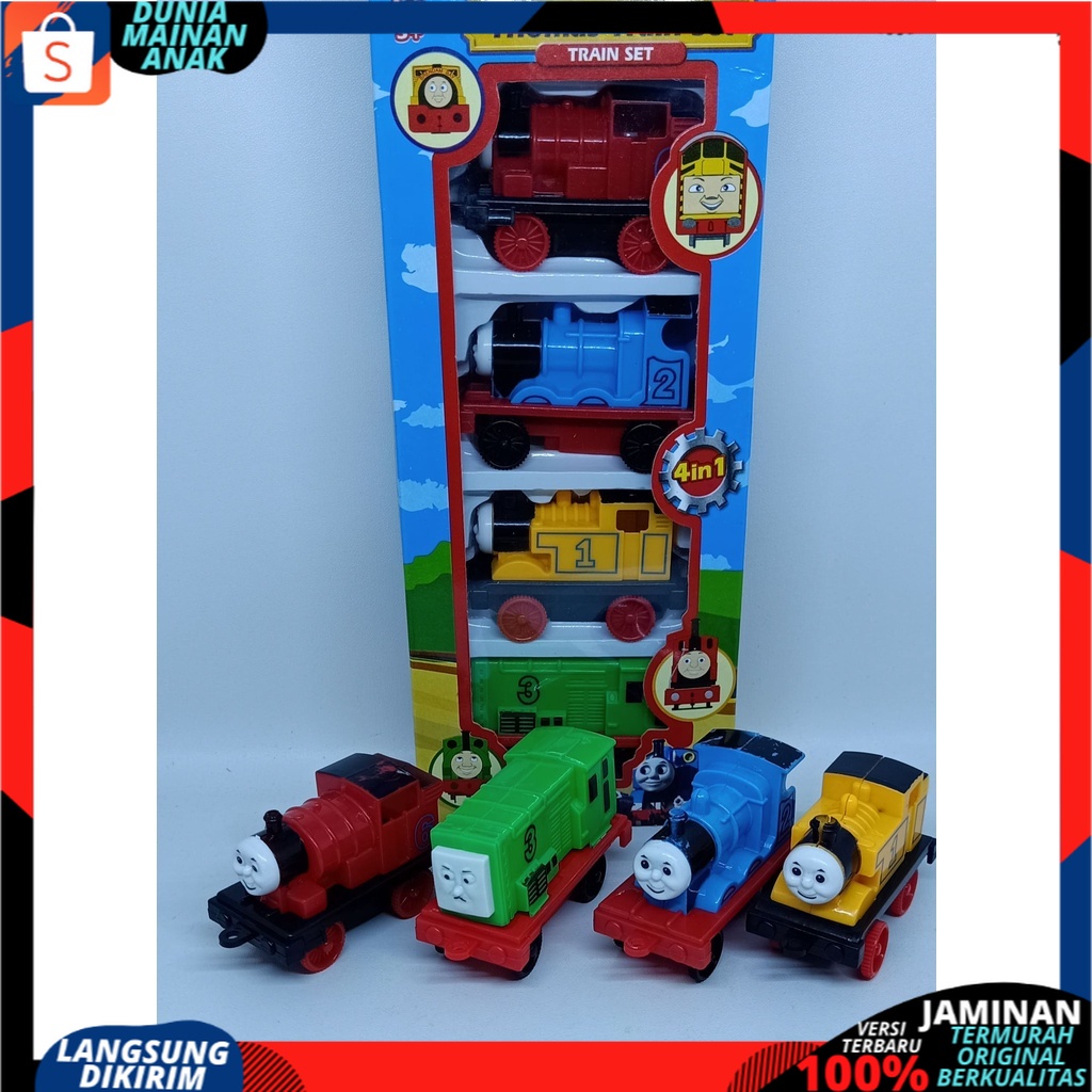 Mainan Anak Kereta Api set 4 Gerbong Thm | Train Play Set Kado Hadiah Ulang Tahun