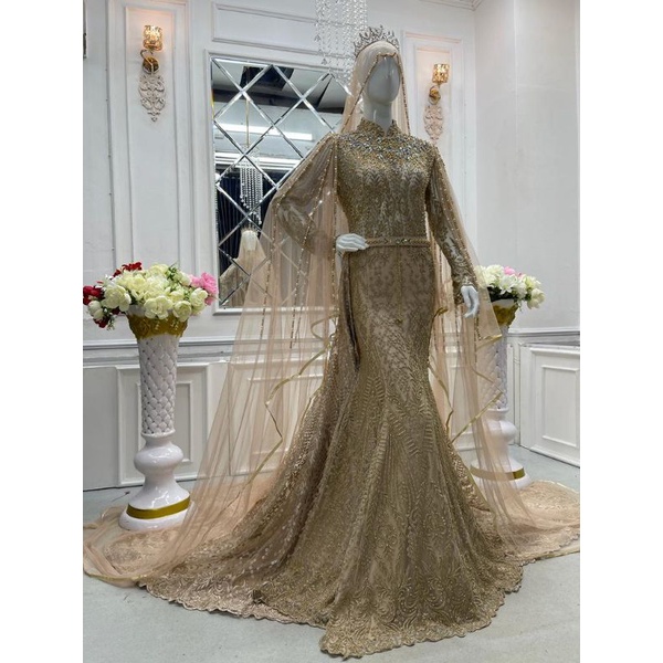 kebaya pengantin slim/ duyung full Payet/