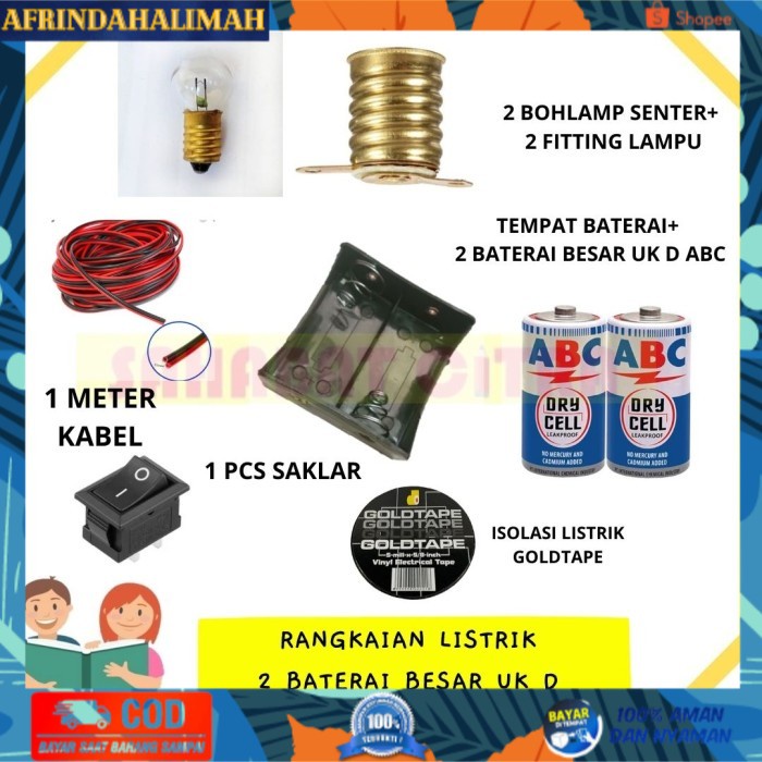 

[TERBARU] 1 SET RANGKAIAN LISTRIK PRAKTEK ANAK SEKOLAH 电线套 - 2 BATERAI BESAR