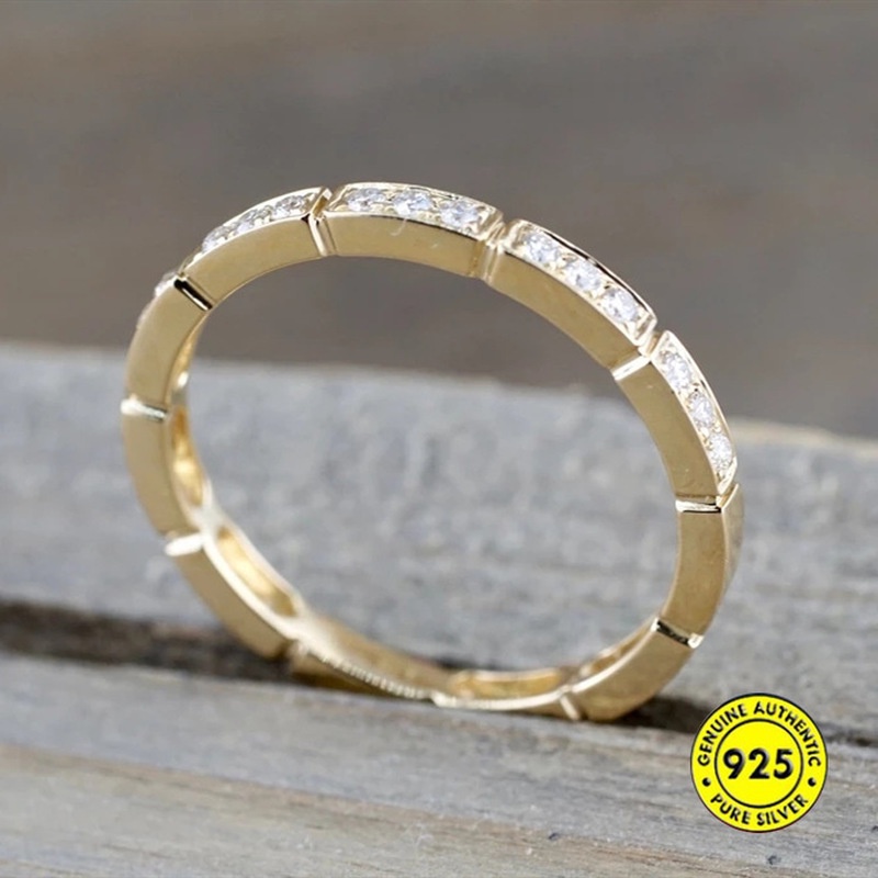 Cincin Bahan S925 Silver 18k Warna Rose Gold