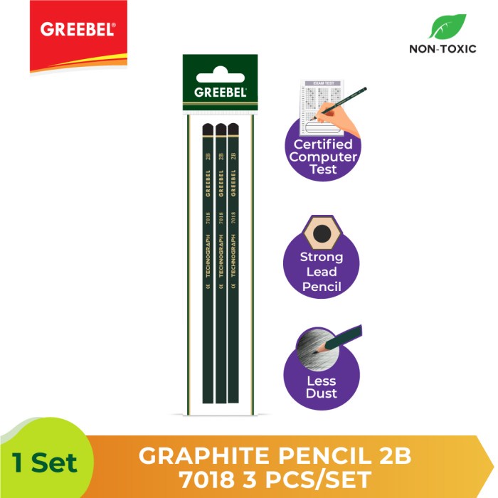 Pensil Graphite Technograph Greebel 2B 7018 - 3pcs.