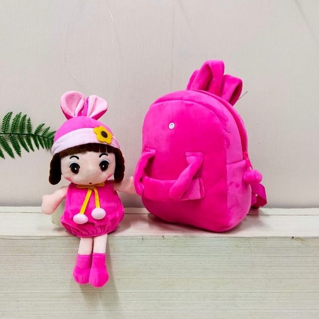 Tas Ransel Boneka Cewek Pretty Girl Size M/Ransel Anak Paud/Boneka Bisa Dilepas/kado tas anak