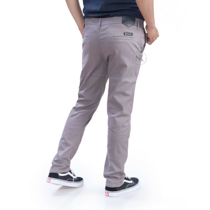 Celana Panjang Chino Pria KERJA HARIAN HITAM MOCCA ABU GREY KERAM CREAM Sz 27 - 38