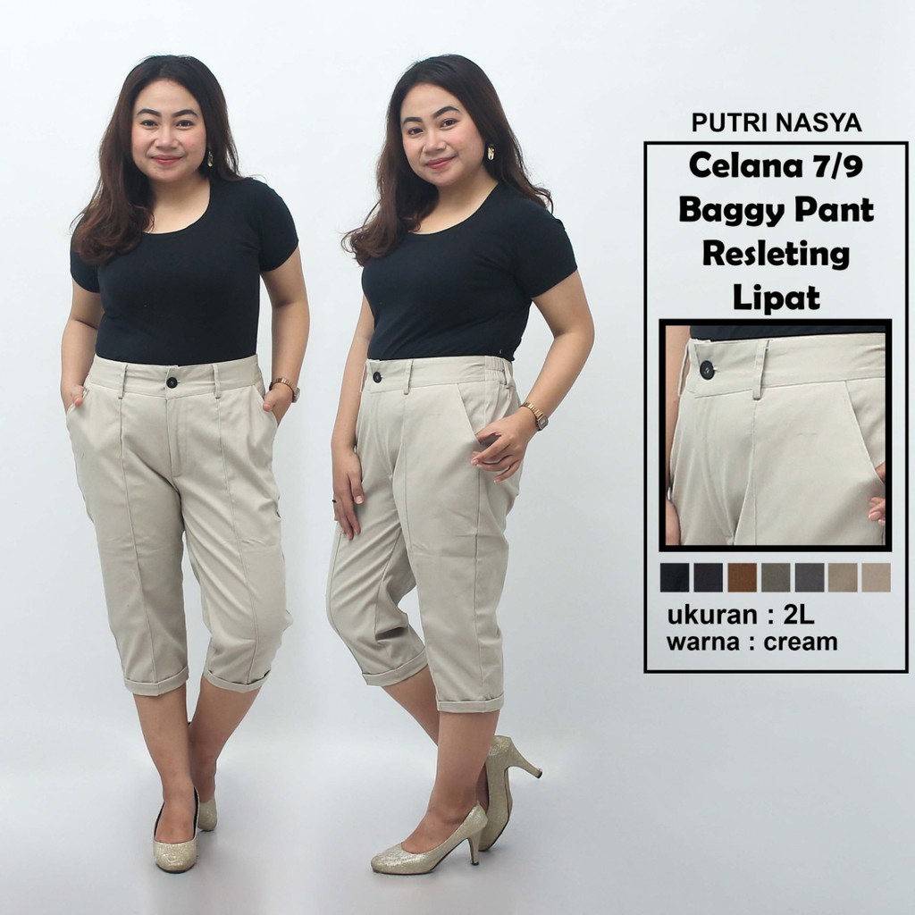 Celana 7/9 jumbo modis pendek / baggy pant jumbo / celana pendek model 8L-6L-5L-4L-2L-XL-S fit to L