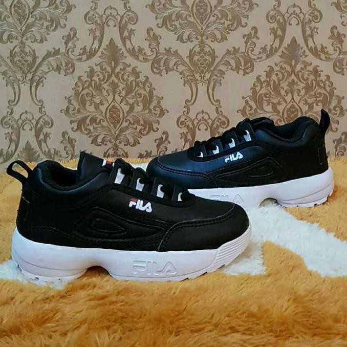 KUALITAS TERBAIK SEPATU ANAK FILA DISRUPTOR// HITAM PUTIH/ PREMIUM GOOD QUALITY MURAH KEKINIAN