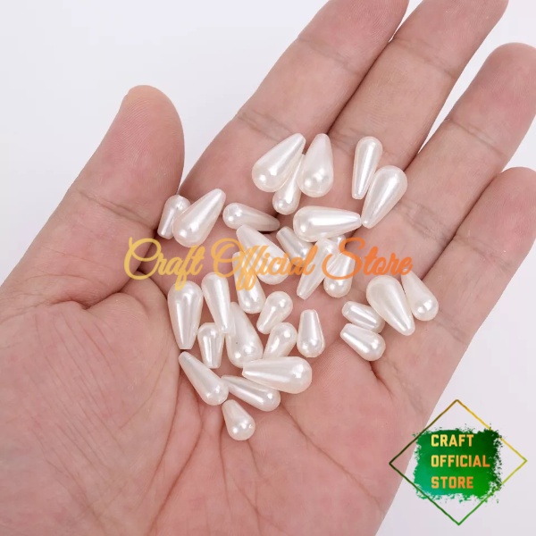 (50 Pcs) Manik Mutiara Tetes Manik Gading