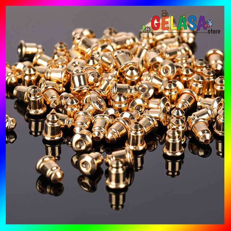 Gelasa Penutup Anting Ear Stoppers Metal 10pcs (5 pairs)