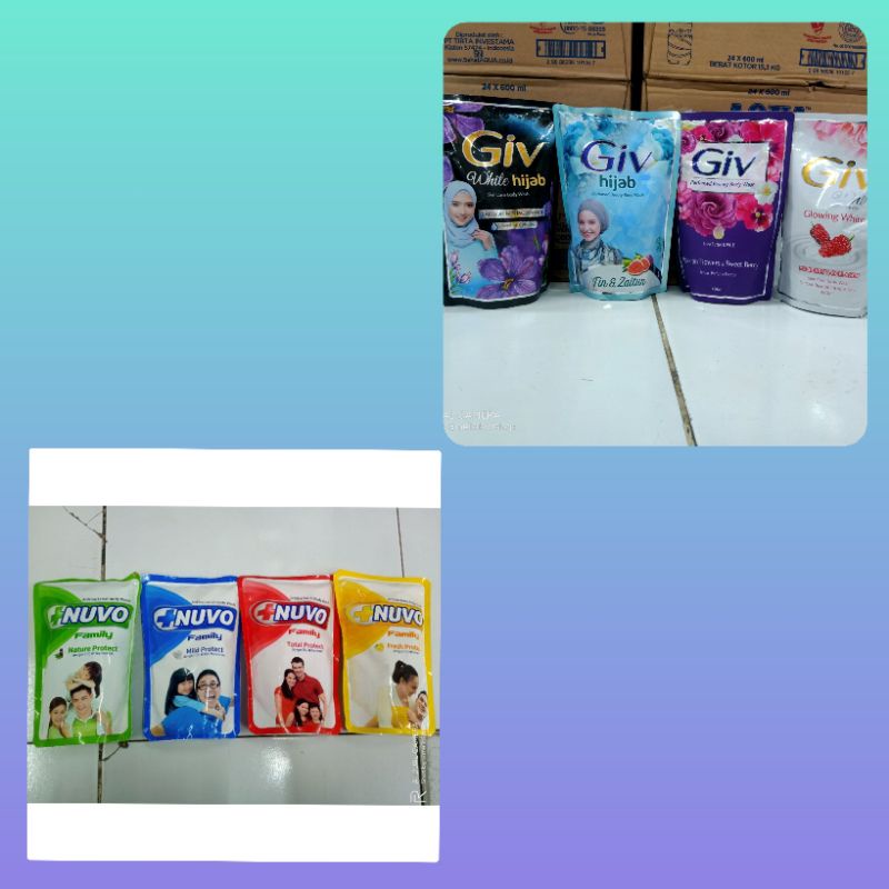 PROMO Sabun cair Nuvo family/Give cair 400ml