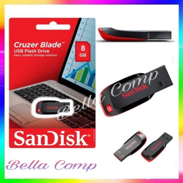 Flashdisk SanDisk 8 GB Cruzer Blade l sandisk 8GB l Flash Disk 8GB l USB Flash Drive Garansi 5 tahun