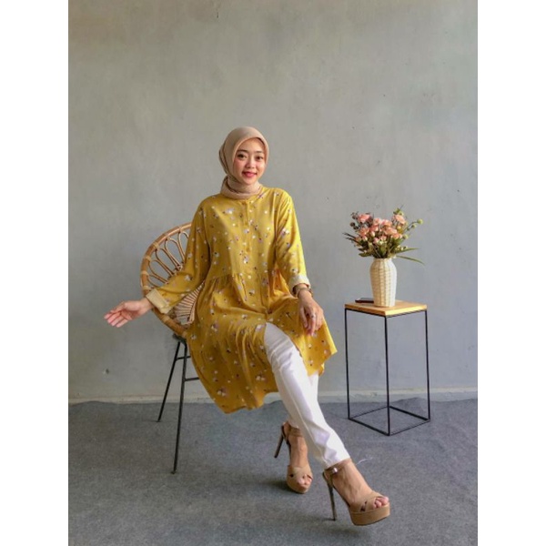 Tunik Rempel Wanita Tunik Rayon Motif Tunik Wanita Baju Wanita