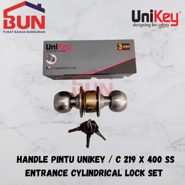 Handle Pintu UNIKEY / C 219 X 400 SS ENTRANCE CYLINDRICAL Lock Set