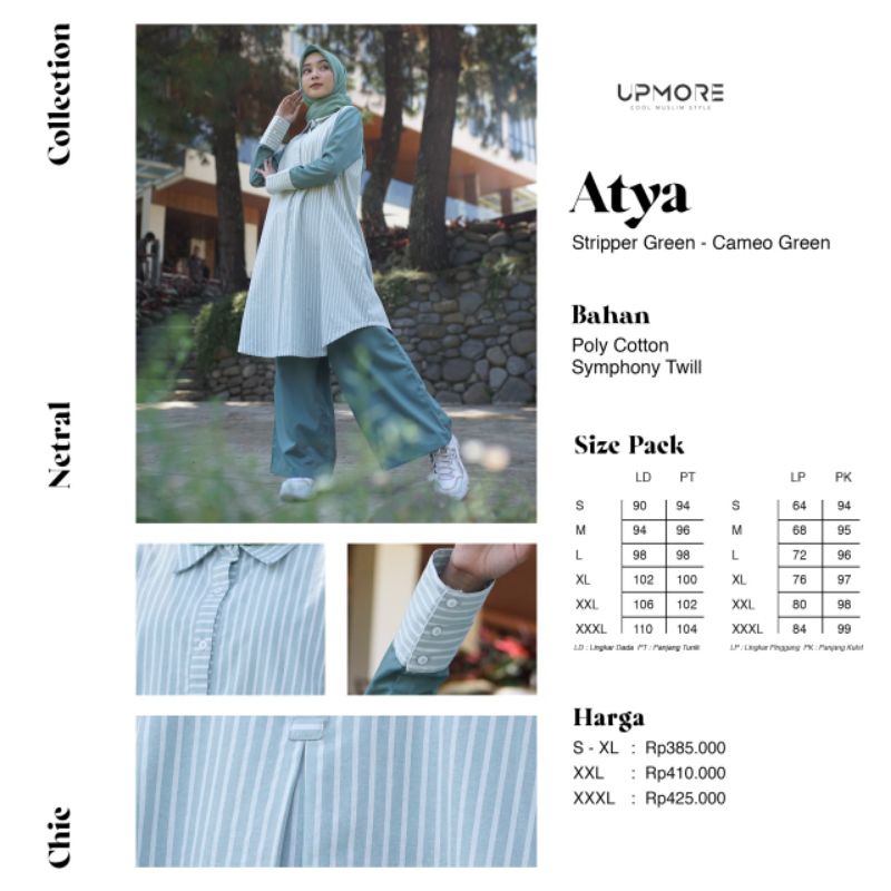 SET UPMORE ATYA STRIPPER GREEN - CAMEO GREEN ATYA STRIPPER ROSE - ASH ROSE