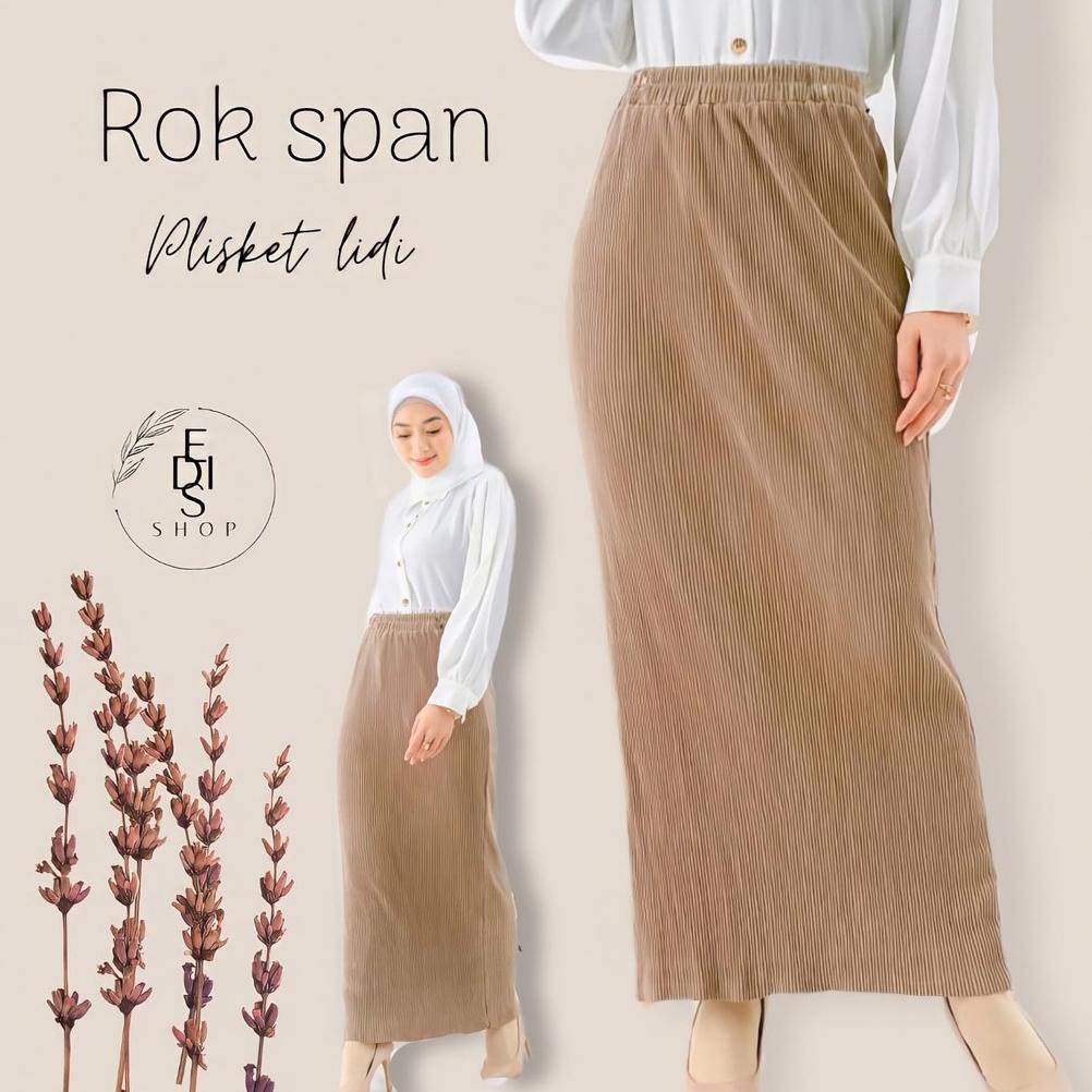 COD ROK PREMIUM SPAN PLISKET LIDI / YURE SKIRT PLEATS LIDI ROK SPAN PLISKET KANTOR FORMAL