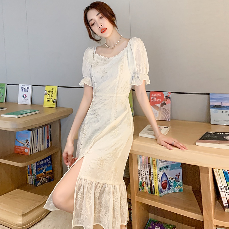 【Rozen】Korean Square Back Ribbon Mini Dress R072