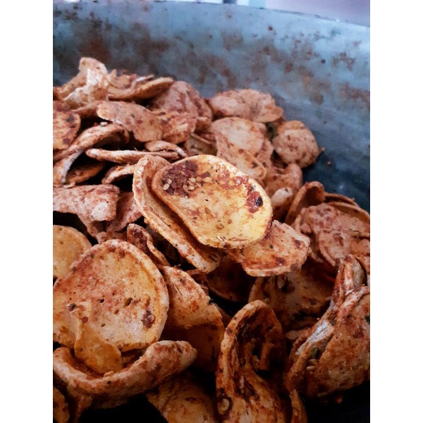 BASRENG KOIN/GEPENG  100 GR PEDAS CIKRUH DAUN JERUK /BASRENG PREMIUM-8