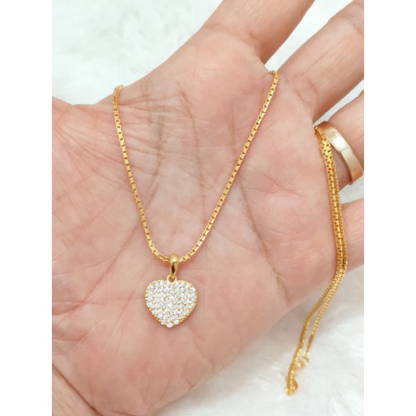 KALUNG ITALY DEWASA + LIONTIN LOVE PERAK 925 LAPIS EMAS 24K WARNA ROSEGOLD