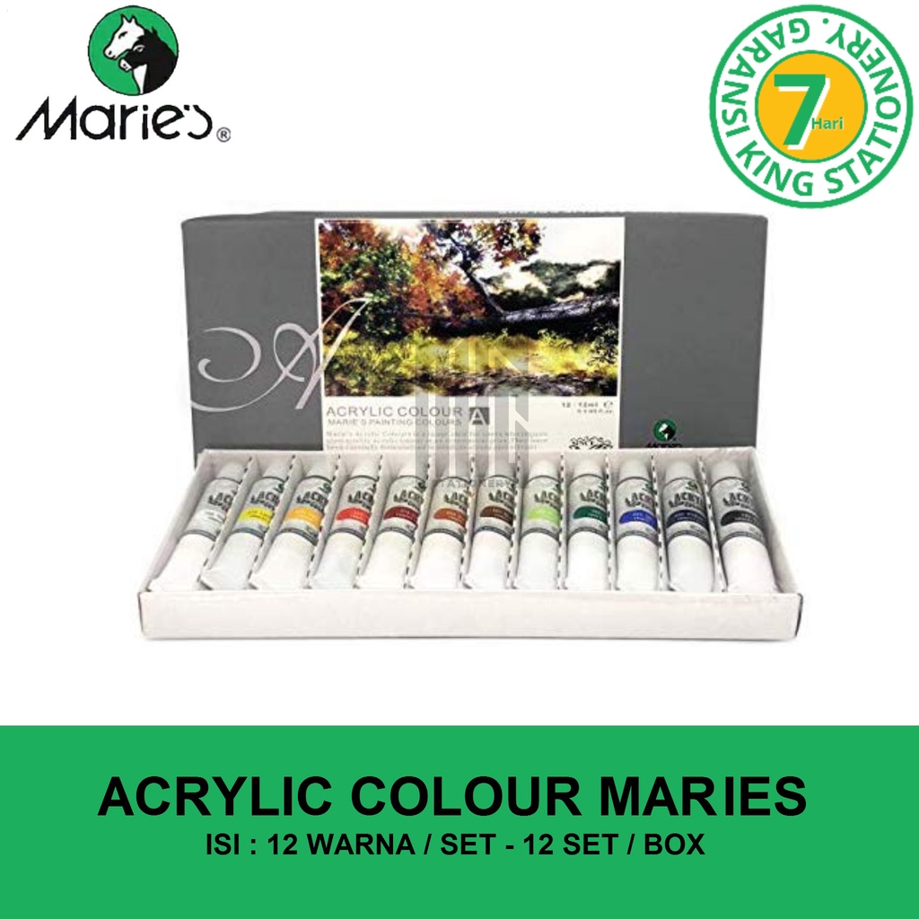 

CAT AKRILIK/ACRYLIC COLOUR 12 WARNA 12ML MARIES