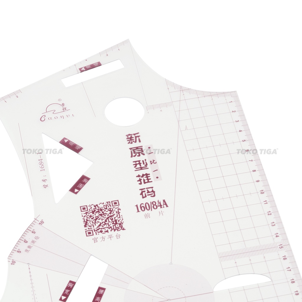 Penggaris Pola SET Drafting Skala Badan 1:1 / Prototype Ruler 160/84A