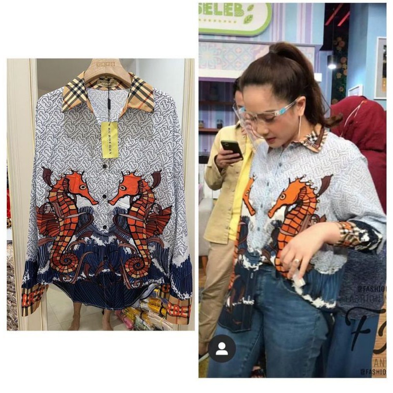 KEMEJA NAGITA TAG BURBERRY HALUS & ADEM