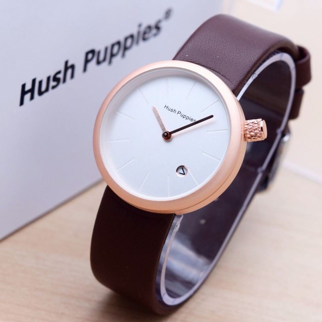 JAM TANGAN WANITA HUSH PUPPIES TANGGAL BULAT KULIT