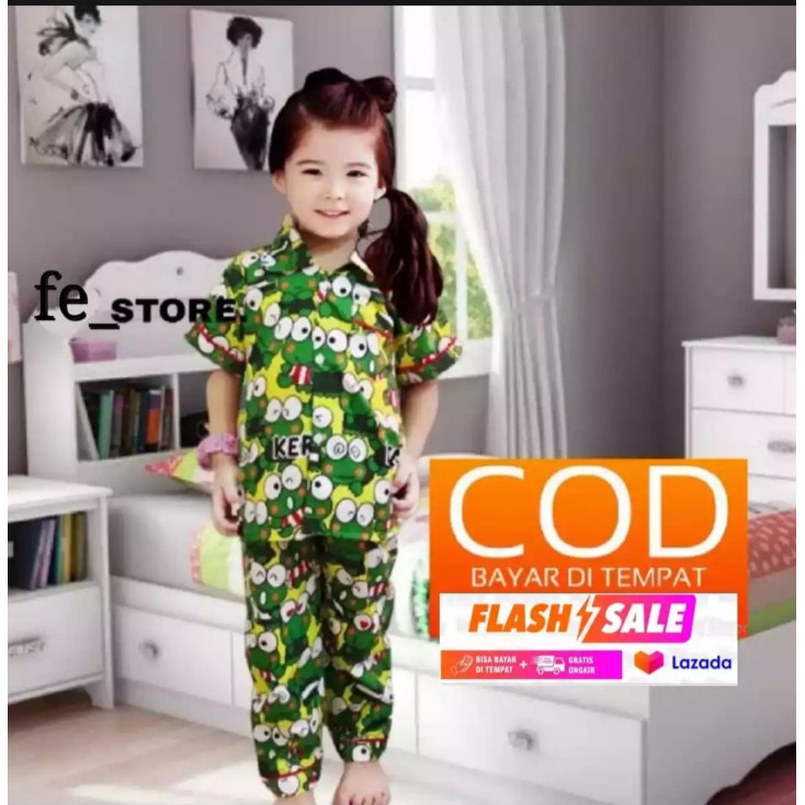 Baju tidur anak motif lengan pendek piyama anak baju tidur anak stelan anak baju anak murah