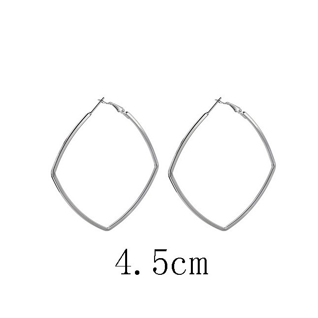 LRC Anting Tusuk Fashion  Square Shape Decorated Earrings E87321