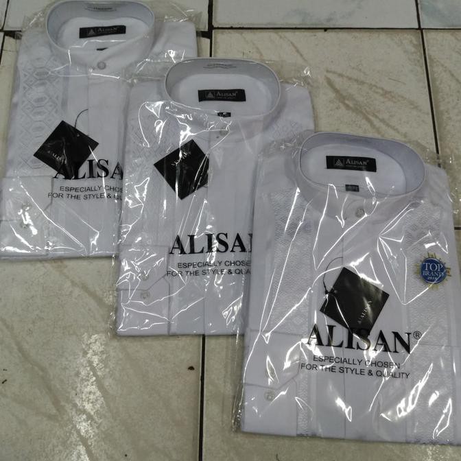 READY STOCK Baju Koko Putih Alisan lengan panjang KP217