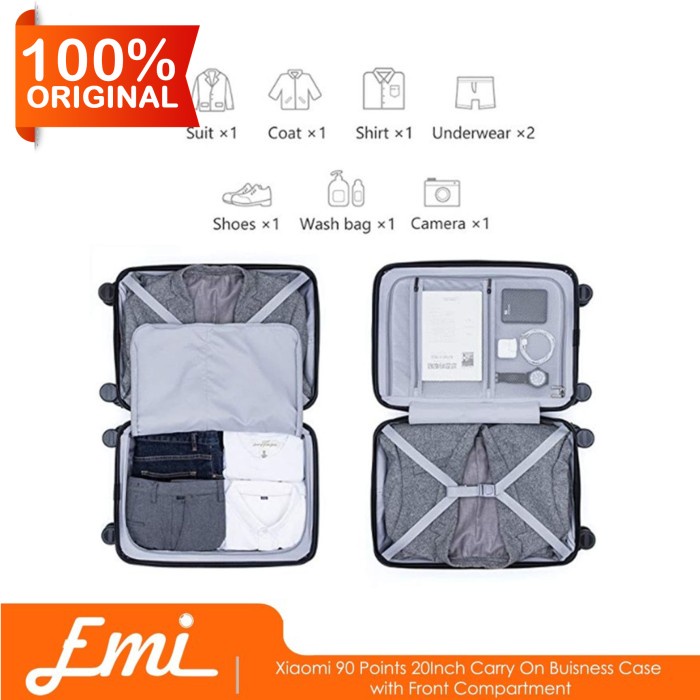 Koper - Xiaomi 90Fun 20 Inch Luggage Carry On Business With Front Koper Travel