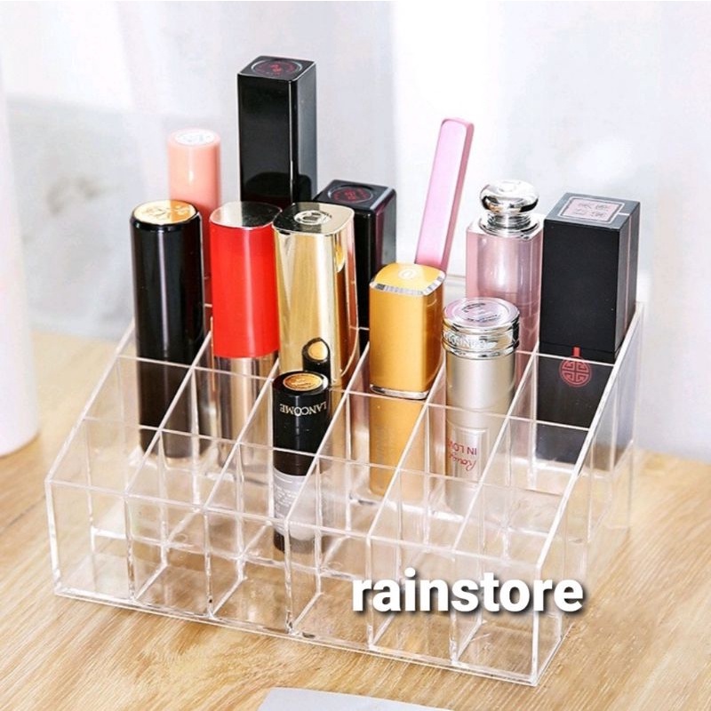 RAK TEMPAT LIPSTIK BAHAN ACRYLIC 24 slot