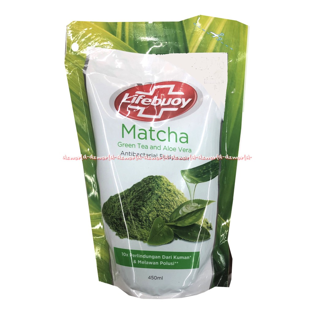 Lifebuoy Antibacterial Bodywash Sabun Mandi Cair Refill Charcoal Matcha 450ml