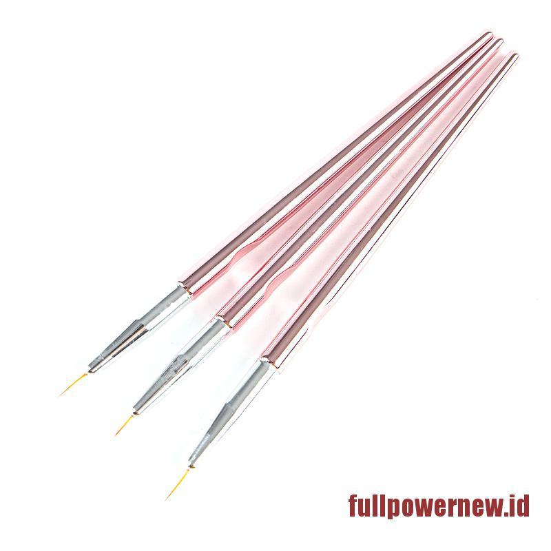 【COD】3Pcs/Set Nail Art Fine Liner Painting Pen Brushes Drawing Flower Striping Design