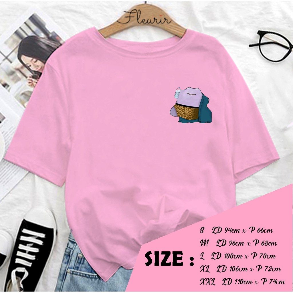 FLEURIR - KAOS DITTO MINUM WANITA DEWASA LENGAN PENDEK TEE OVERSIZE JUMBO