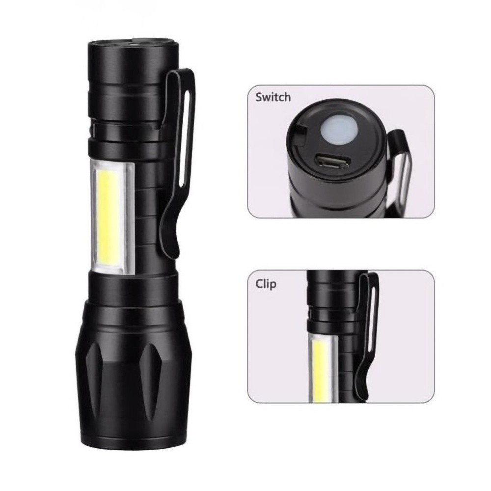 Senter Mini Plastik Led Police Swat Q5 XPE LED COB