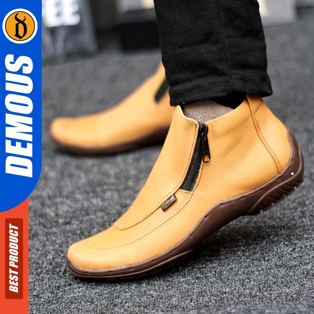 DEMOUS Pacuan - Sepatu Boots Pantofel Kulit Asli Kerja