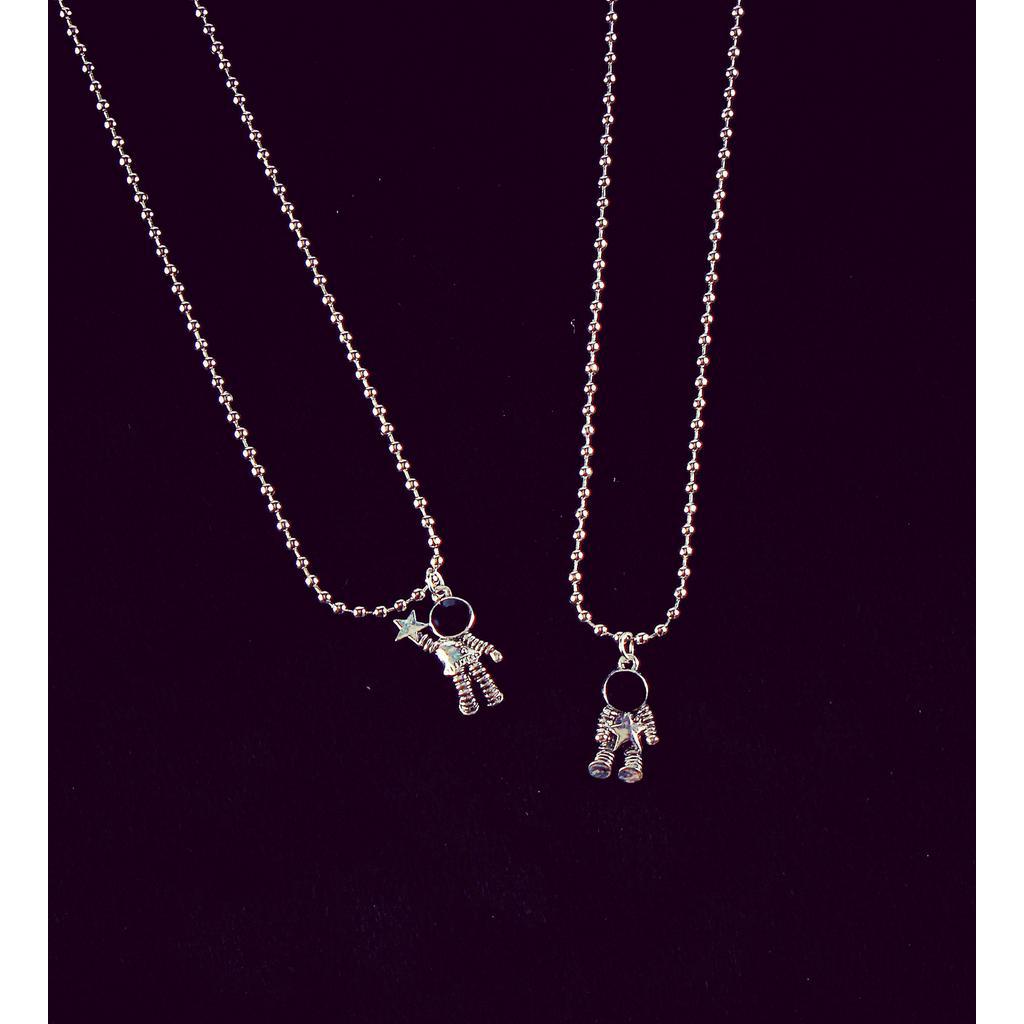 Star Astronaut Titanium Steel Couple Necklace Pendant