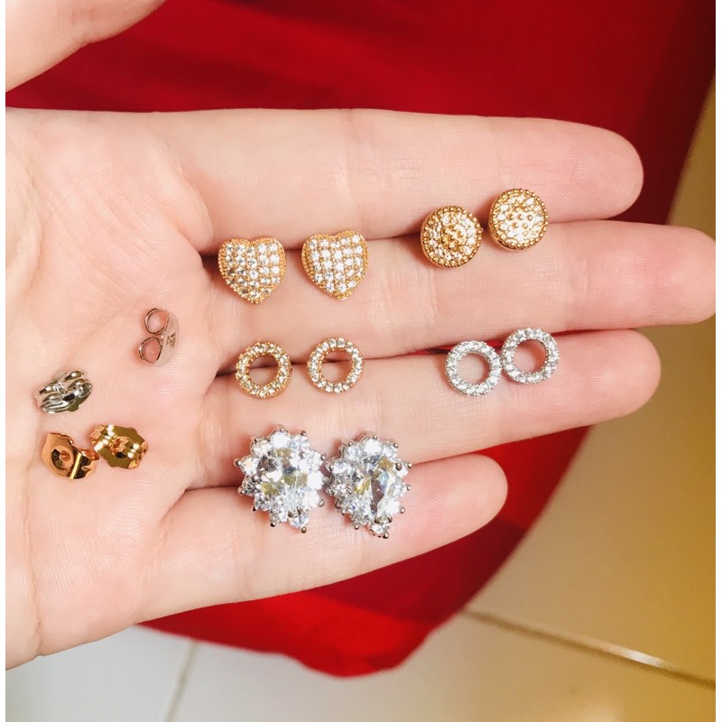 Anting giwang tusuk mata emas silver xuping