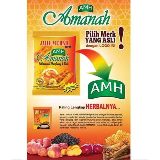 

Jahe Merah AMH Super Dengan Habbatussauda Plus Ginseng dan Madu Kemasan Renceng
