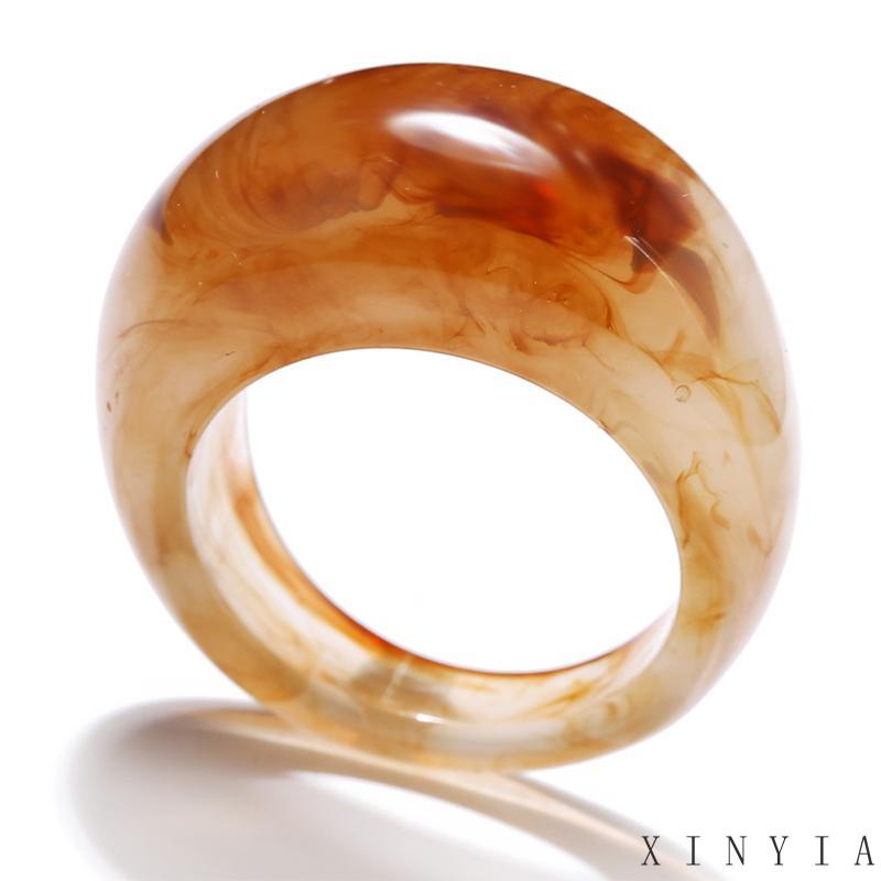 Xia.id Cincin Resin Desain Simple Retro Untuk Wanita