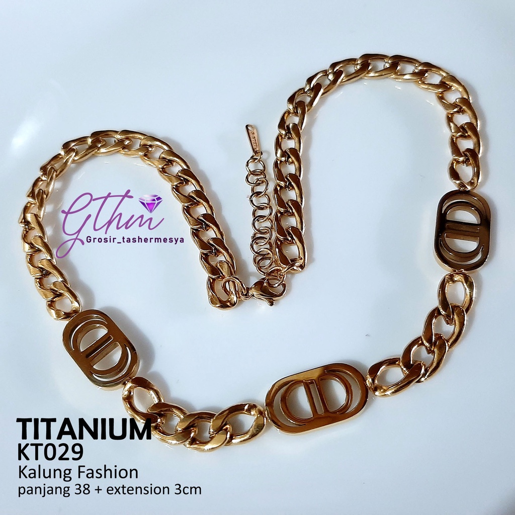 Kalung Titanium Branded DD Perhiasan Fashion Import Premium Anti karat Mewah Cocok untuk pesta jalan-jalan kondangan hadiah kado kt029 gthm