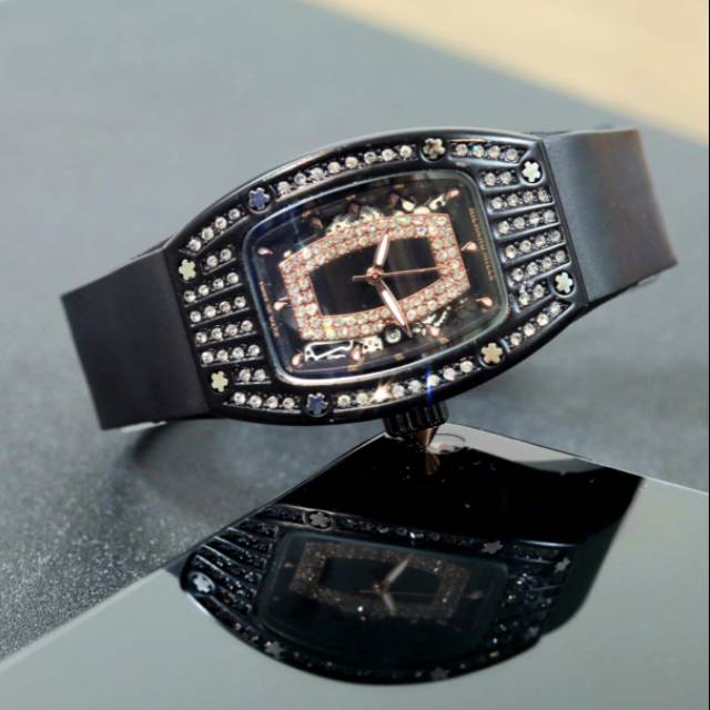 Jam Tangan RM Richard Mile - Jam Tangan Wanita RM Richard Mile Tali Rubber Hitam - 004