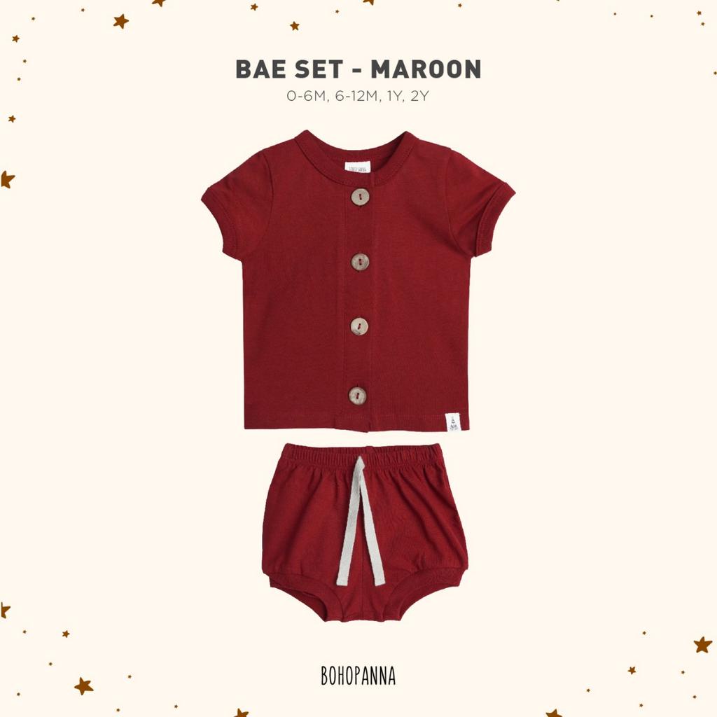 [TOMS] BOHOPANNA (1pcs) Bae Set / Stelan Baju Bayi Tangan Pendek Celana Pendek Unisex (0-2 Thn)