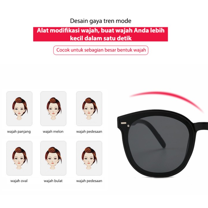 Kacamata Hitam Anti UV400 Silau Sinar Matahari Wanita Pria Motor atau Mobil Kaca Mata Sunglasses Optik Antiradiasi Fashion Sunglases Eyewear KUV Frame Besar Kotak Oval Cowok Cewek Kekinian Tren Anti Radiasi Polarised Polar KCH14