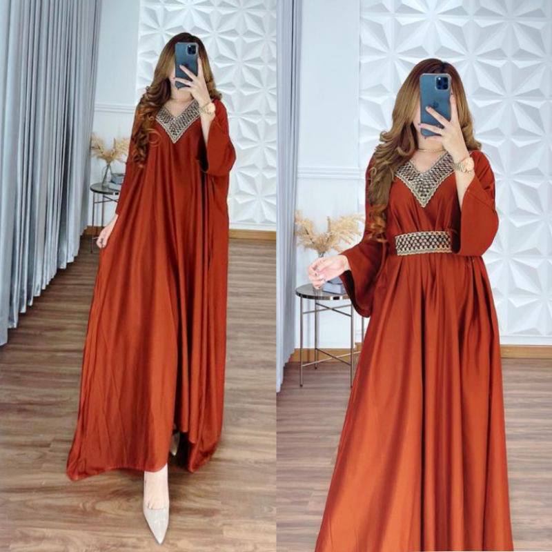 KAFTAN TSAMYRA RAYON FREE BELT KAFTAN RENDA POLOS